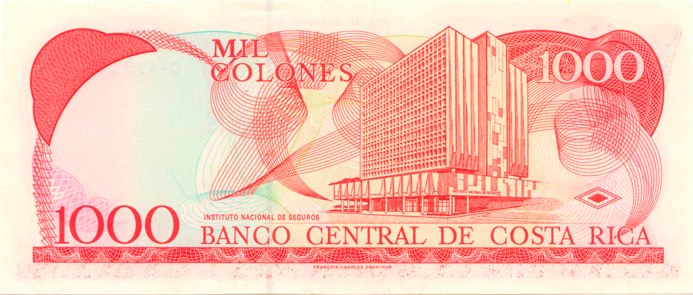 1000 colones (reverso)