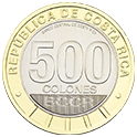 Anverso moneda conmemorativa de 500 colones de los 200 años de la Anexión del Partido de Nicoya